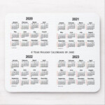2020 2023 White 52 Weeks 4 Year Calendar By Janz Mouse Pad Custom