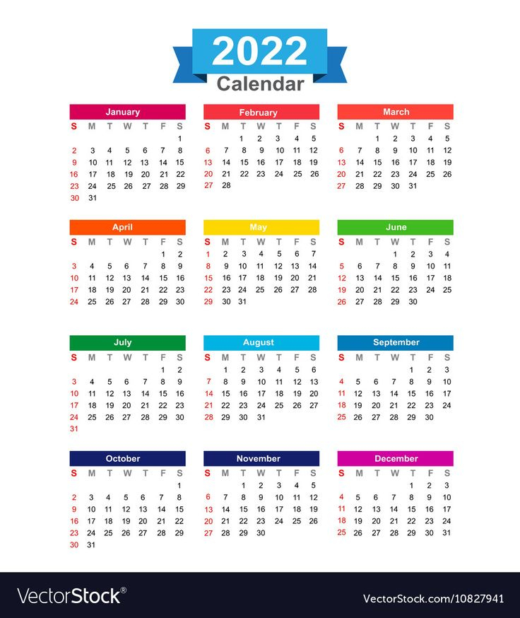 2022 Year Calendar Isolated On White Background Eps10 Download A Free 