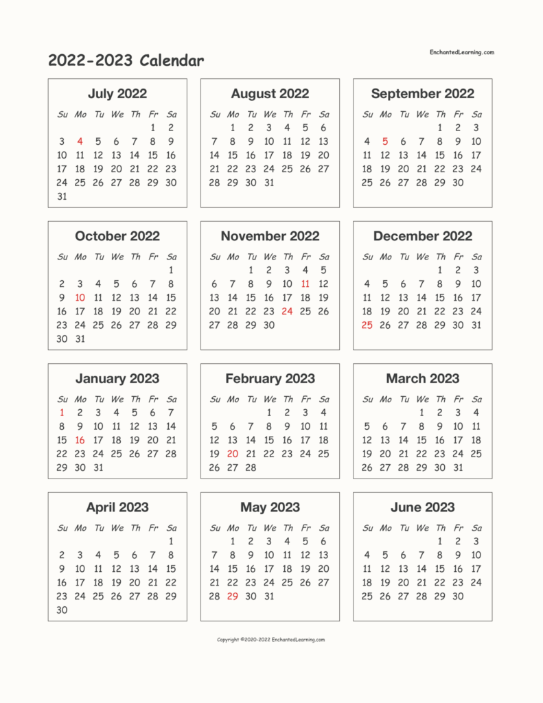 2023 And 2022 Calendar