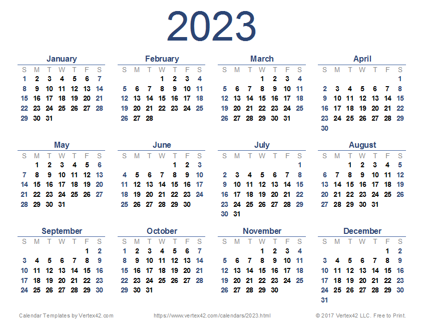 2023 Calendar Templates And Images