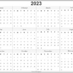 2023 Year Calendar Yearly Printable