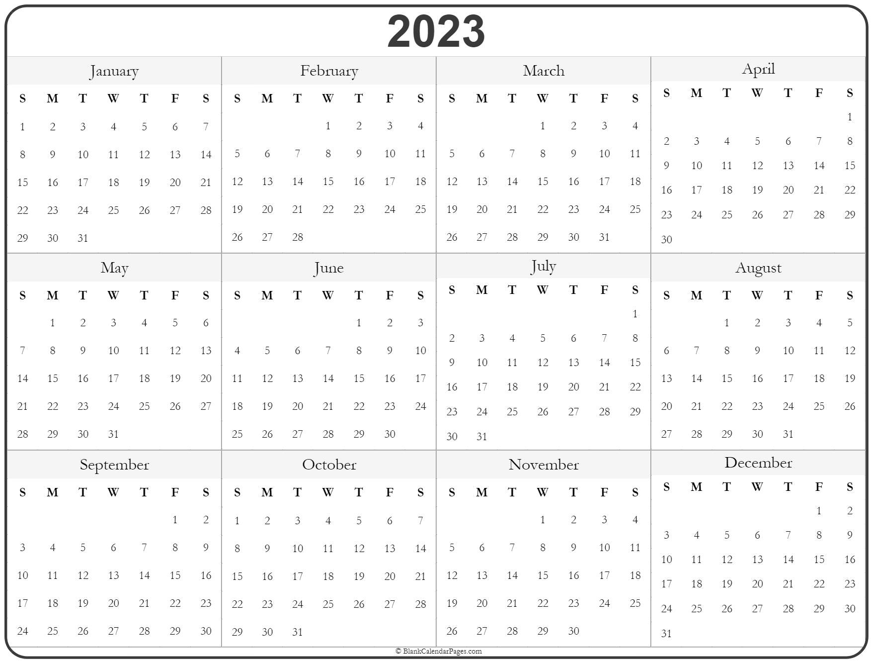 2023 Calendar Free Printable Pdf Templates Calendarpedia 7997
