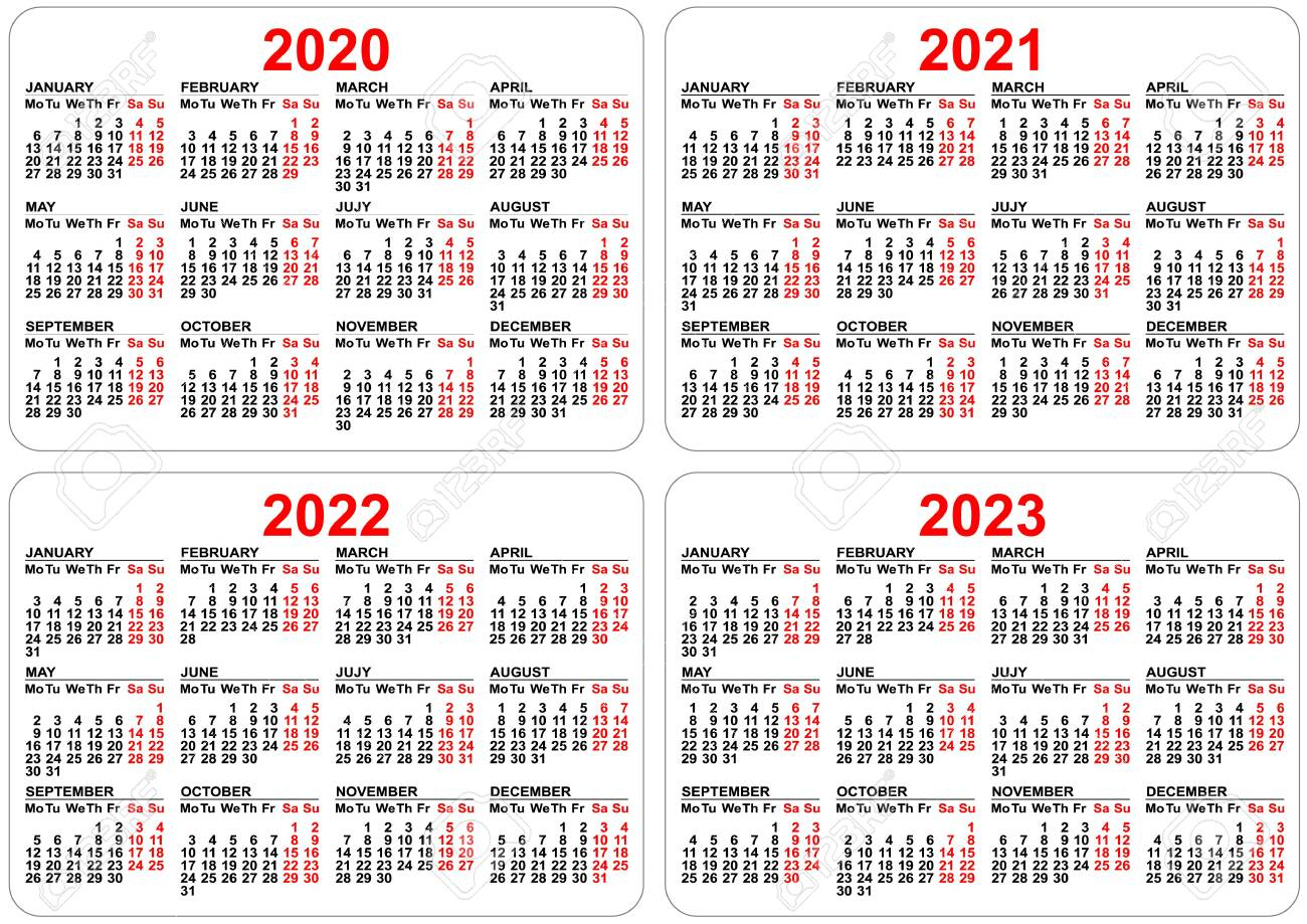 3 Year Calendar 2020 To 2023 Calendar Template Printable Monthly Yearly