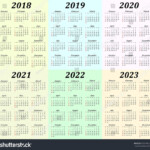 5 Year Calendar 2019 To 2023 In 2020 Printable Calendar Design 5