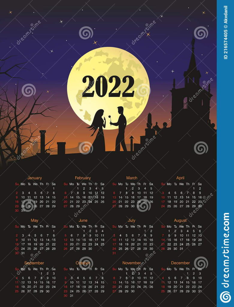 Calendar 2022 2023 Vector Template Lettering Calendar Memphis Style 