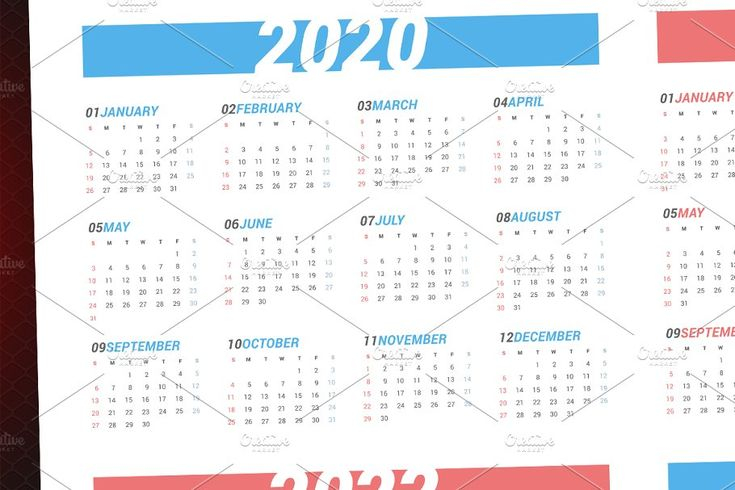 Calendar For Next 4 Years 2020 2023 Stationery Templates Calendar 