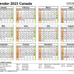 Canada Calendar 2023 Free Printable Excel Templates
