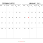 December 2022 And January 2023 Printable Calendar 2023 Printable