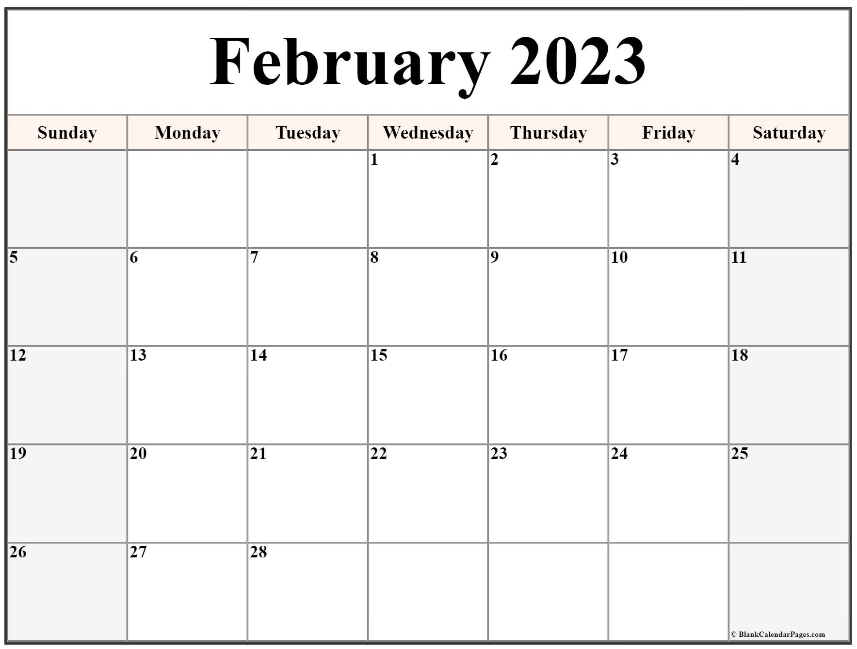 February 2023 Calendar Templates For Word Excel And PDF - 2023Calendar.net