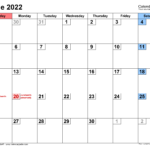 June 2022 Calendar Templates For Word Excel And PDF