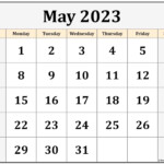 May 2023 Calendar Free Printable Monthly Calendars