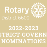Nominations Requested For 2022 2023 District 6600 Governor Rotary