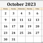 October 2023 Calendar Free Printable Calendar Templates