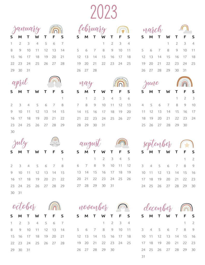 Printable 2023 Calendar One Page World Of Printables In 2021 