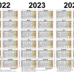 Three Year Calendars For 2022 2023 2024 UK For Excel