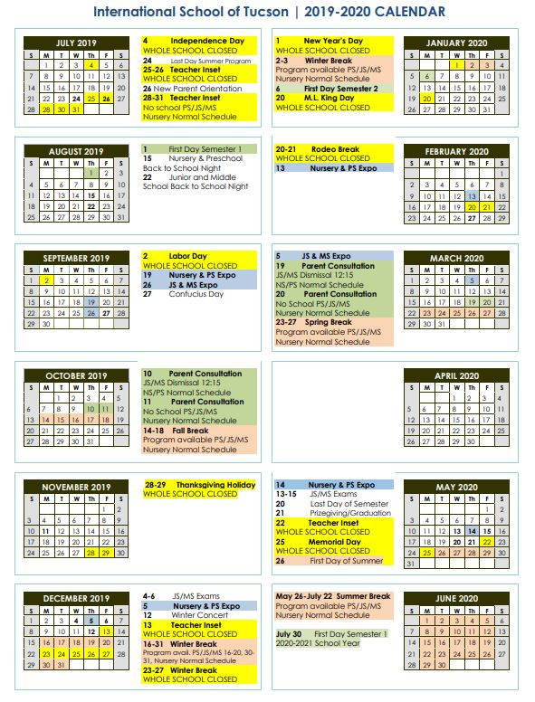 Tucson Unified School District Calendar Outlook Calendar 2022