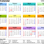 1 Page Printable 2023 Calendar Calendar Inspiration Design