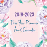 2019 2023 Five Year Planner And Calendar Watercolor Purple Floral