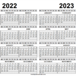 2022 2023 Printable Calendar With Holidays Two Year Calendar