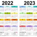 2022 2023 Two Year Calendar Free Printable Word Templates