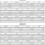 2022 And 2023 Academic Calendar Printable 2 Year Calendar Template