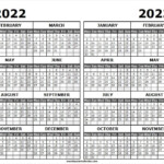 2022 And 2023 Academic Calendar Printable 2 Year Calendar Template