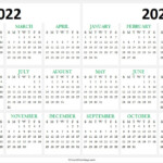 2022 And 2023 Calendar Template Printable Calendar Template