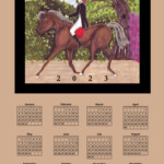 2023 Calendar Dressage Horse Equine English Riding Sports Painting Art