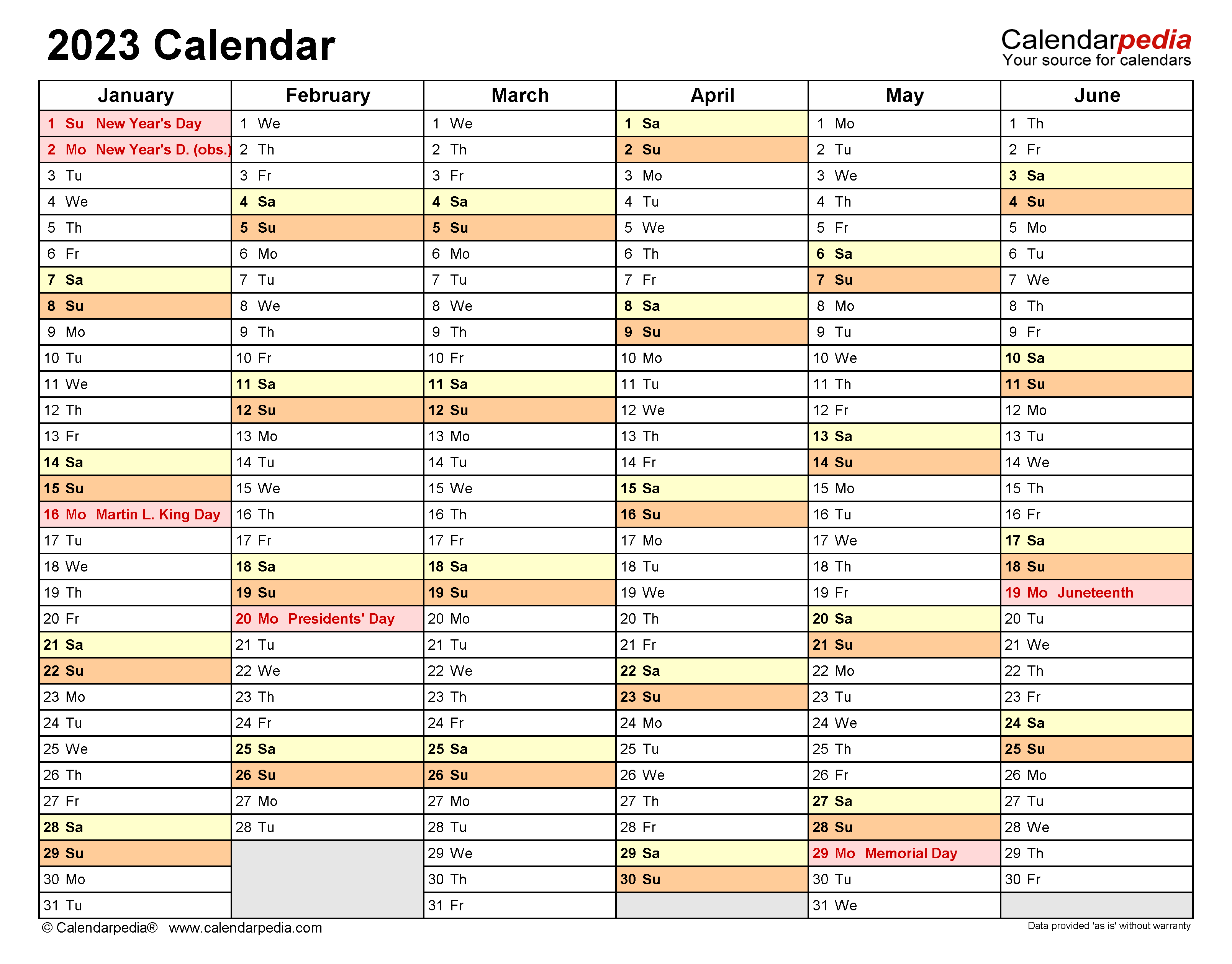 2023 Calendar Free Printable Excel Templates Calendarpedia