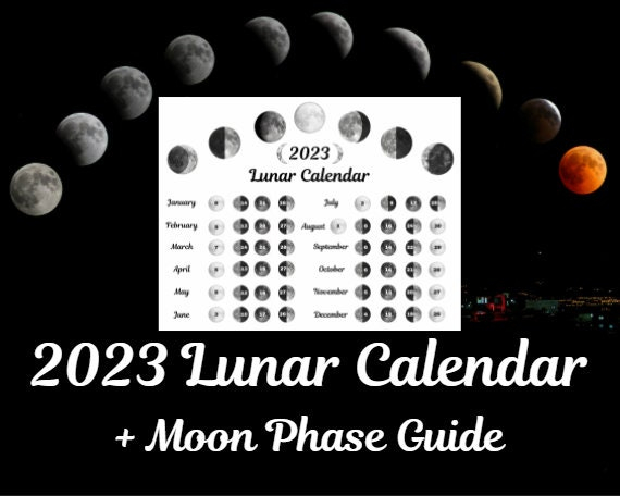 2023 Lunar Calendar Moon Phase Grimoire Page Etsy