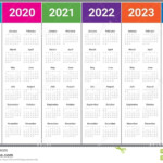 3 Year Calendar 2021 To 2023 Calendar Template Printable