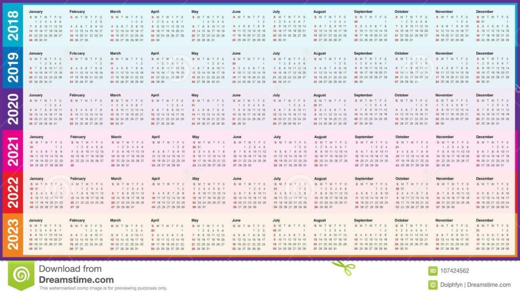 5 Year Calendar 2019 To 2023 Free Calendar Template