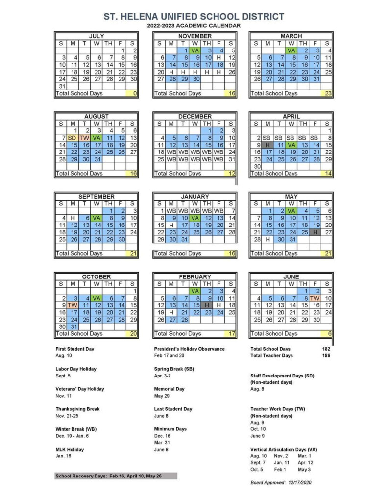 Academic Calendar 2022 2023