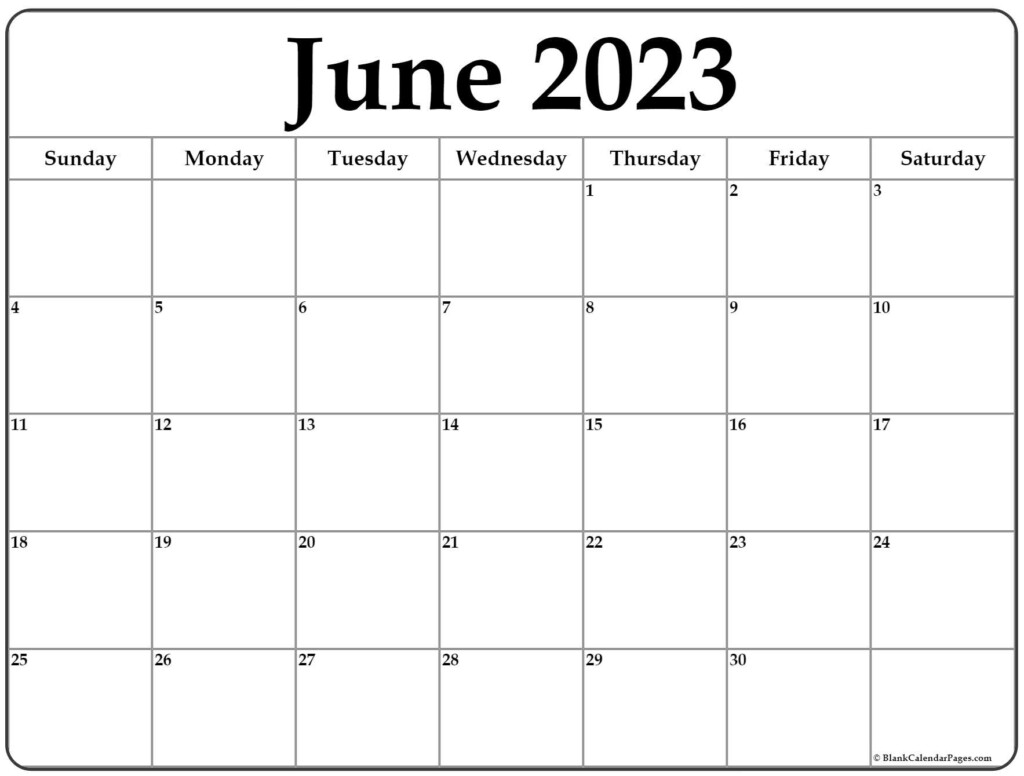 June 2023 Calendar Free Printable Monthly Calendars