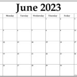 June 2023 Calendar Free Printable Monthly Calendars