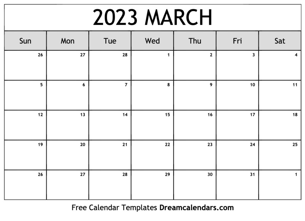 March 2023 Calendar Free Blank Printable Templates