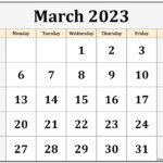 March 2023 Calendar Free Printable Calendar