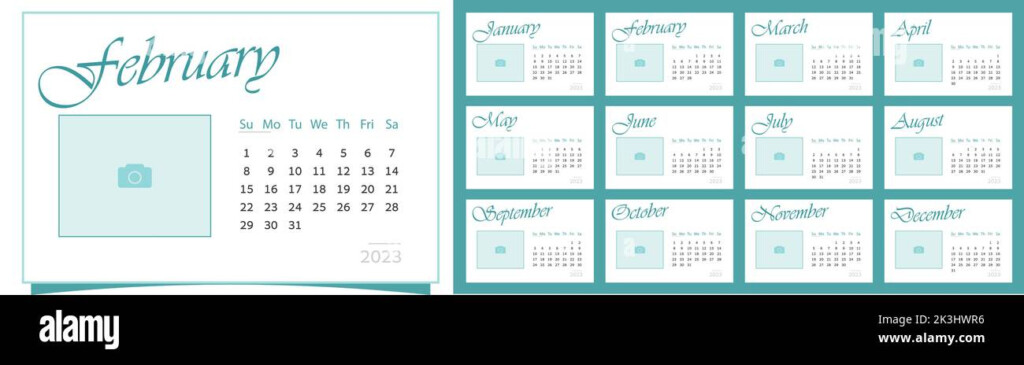Monthly Calendar For 2023 Year Calendar For Business Blue Color 
