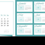 Monthly Calendar For 2023 Year Calendar For Business Blue Color