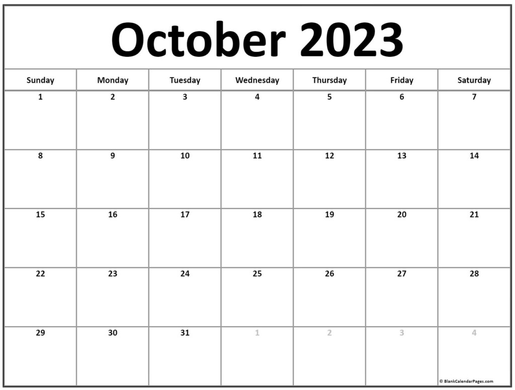 October 2023 Calendar Free Printable Calendar Templates