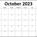 October 2023 Calendar Free Printable Calendar Templates