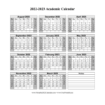 Printable 2022 2023 Academic Calendar