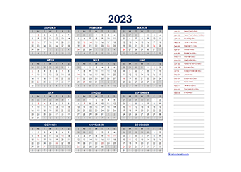 Printable 2023 Excel Calendar Templates CalendarLabs