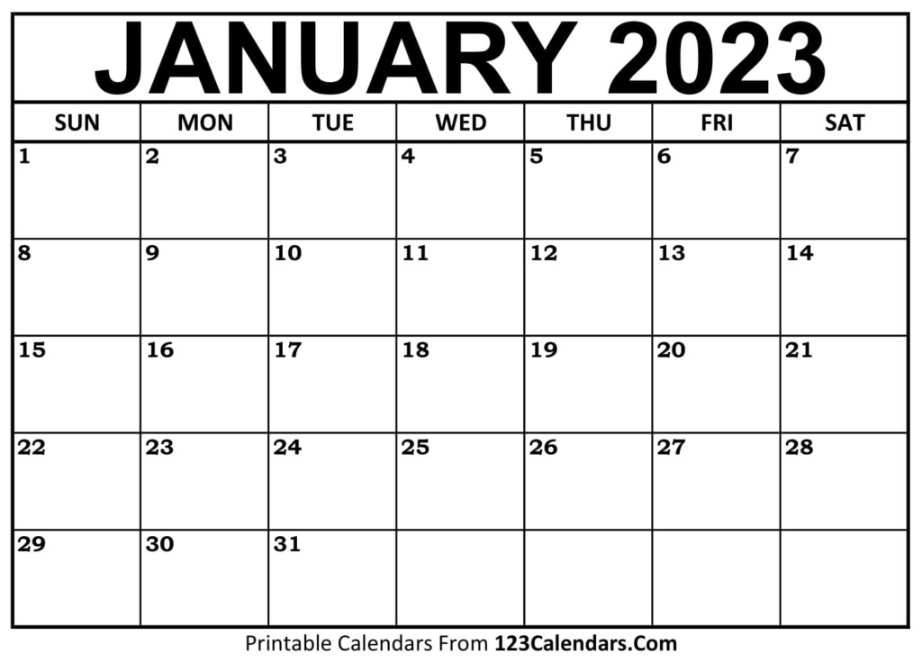 Printable January 2022 Calendar Templates 123Calendars