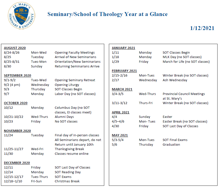 St Marys College Academic Calendar 2022 February Calendar 2022