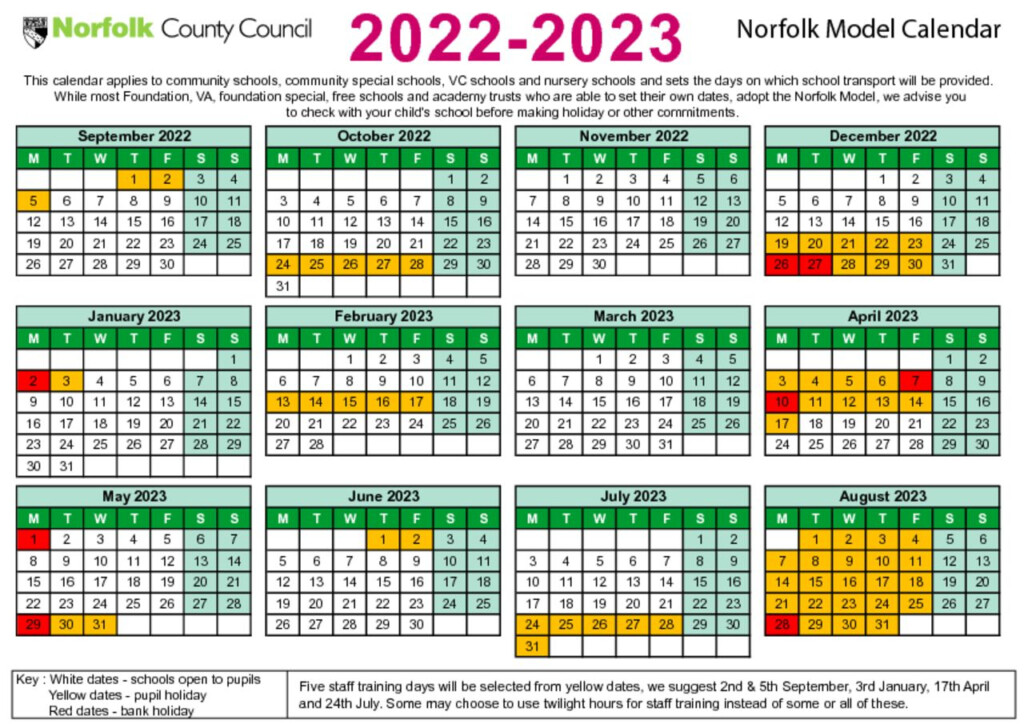 Term date calendar 2022 to 2023 Drayton Community Infant School