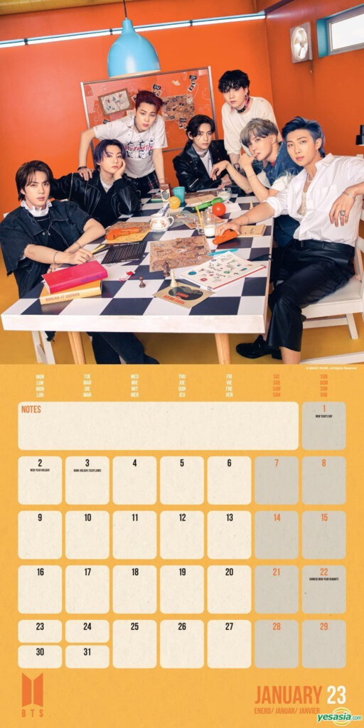 YESASIA BTS 2023 Wall Calendar Limited Edition CALENDAR Celebrity 