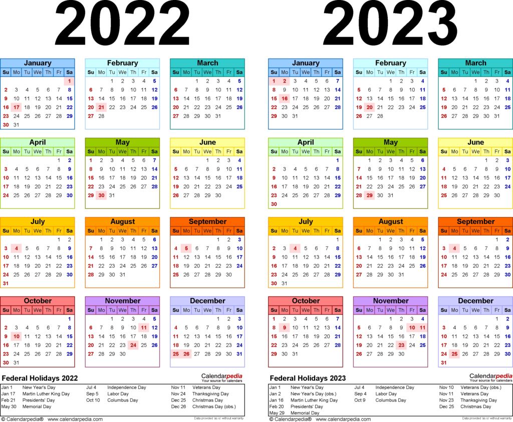 1 Page Printable 2023 Calendar