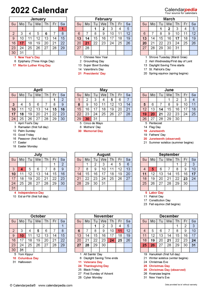 2021 And 2022 Academic Calendar Printable Free Letter Templates