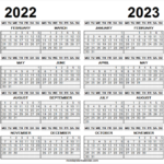 2022 2023 Printable Calendar With Holidays Two Year Calendar